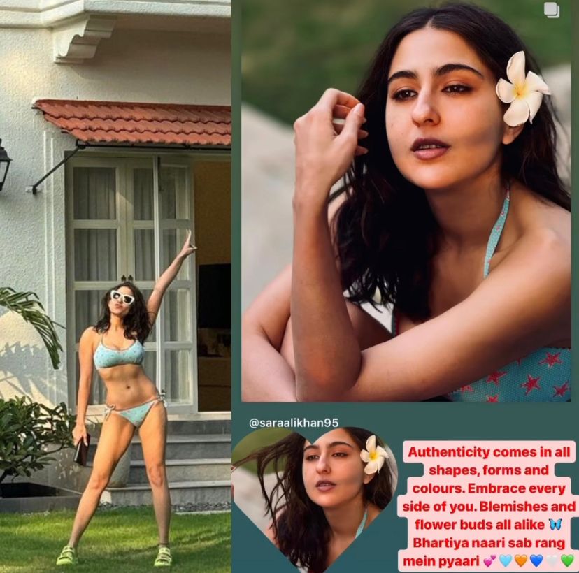 Sara Ali Khan shares gorgeous close-up and pool-time photos, says ‘bhartiya naari sab rang me pyaari’